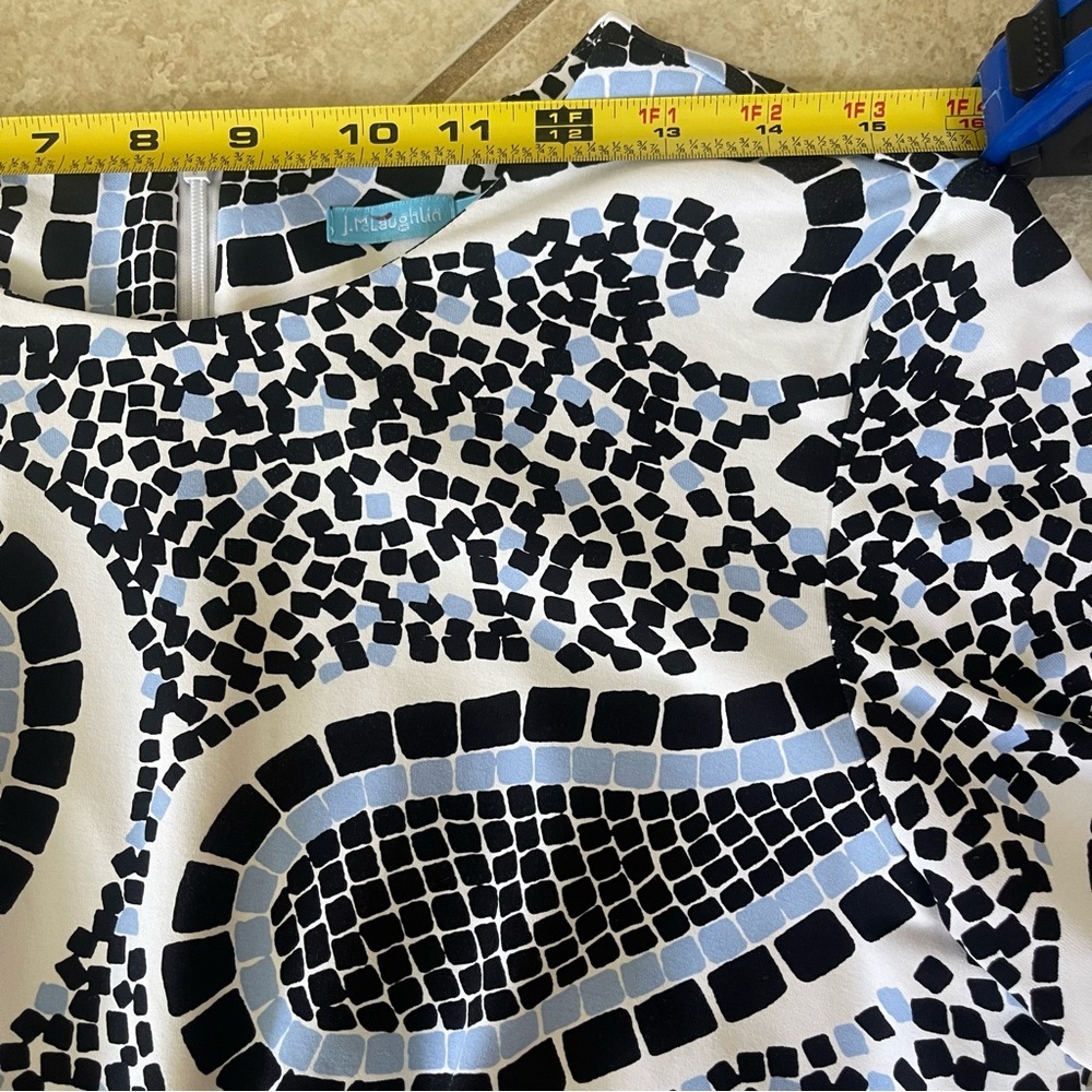 J McLaughlin Catalina Cloth Artsy Dress Blue Paisley 3/4 Sleeve Medium Stretch‎ - Picture 6 of 10